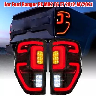 Pair Smoked LED Tail Rear Lamp Light For Ford Ranger PX MK2 Wildtrak T6 T7 12-21 • $154.79