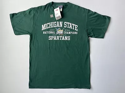 Michigan State Hockey Deadstock MSU Mens Sz Large T Shirt 2007 National Champs • $34.95