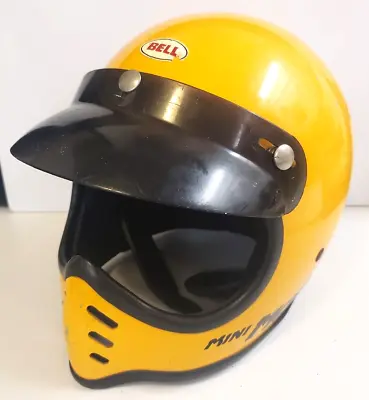 BELL Mini Moto Vtg '81 Motorcycle MX BMX Racing 6-5/8 53cm HELMET W/BUBBLE VISOR • $499.99