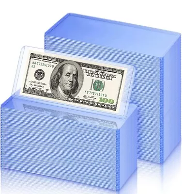 10 Rigid PVC Money Protector Sleeves. Bill Currency Note Holders • $5.99