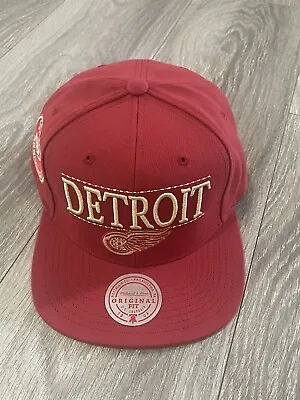 Detroit Red Wings Mitchell & Ness SnapBack Adjustable Hat Red Color • $26.99