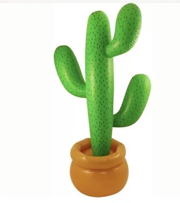 1x Inflatable Cactus 86cm 34  Wild West Cowboy Mexican Beach Party Decoration UK • £5.99