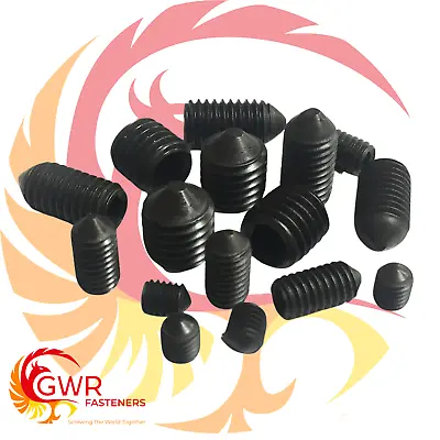 M3 M4 M5 M6 M8 M10 Cone Point Grub Screws High Tensile Allen Key Headless Socket • £33.83