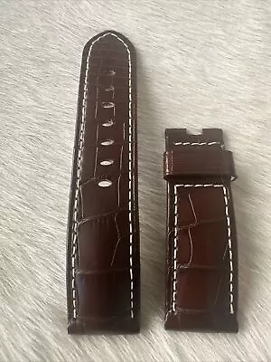 $150 • Buy Authentic Officine Panerai 24mm X 22mm Brown Alligator Watch Strap Band Tang OEM