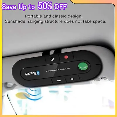 Wireless Bluetooth Speaker Hands-Free Car Kit Speakerphone Visor Clip Receiver • £6.75