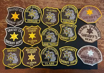 Vintage Obsolete State Of Michigan Sheriff’s Patches Mixed  Lot Of 15 Item 271 • $11.79