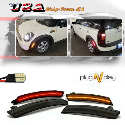 4x Front Amber+Rear Red LED Side Fender Marker Light Turn Signal For Mini Cooper • $29.99