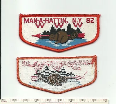 De Scout Bsa Oa Lodge 82 Man-a-hattin Beaver Flap New York S1 Cloth Back Patch ! • $4.50