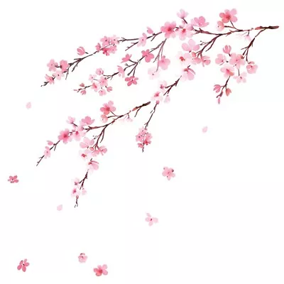 DECOWALL WL2-2003 Watercolor Cherry Blossoms Kids Wall Stickers Wall Decals • $16.99