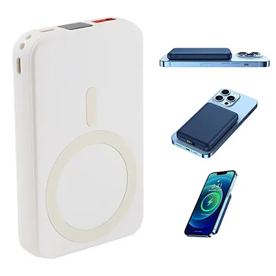 10000mAh Battery Pack MagSafe Wireless Charging Mobile Power For IPhone 12/13/14 • £12.90