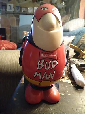 Vintage 1980’s BUD MAN Budweiser  Beer Stein Mug Made By Ceramarte Brazil • $50