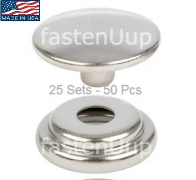 DOT* Stainless Steel Snap Fasteners Cap And Socket Kit 25 Sets - Marine Canvas  • $12.25