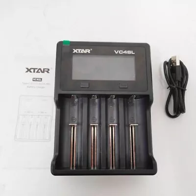 Used Xtar VC4SL 4 Channel USB-C Powered Battery Charger F 18500 14500 26650 1835 • $39.99