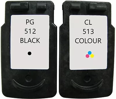 £21.73 • Buy Refilled Ink For Canon PG-512 Black + CL-513 Colour Ink Cartridges IP2700 IP2702