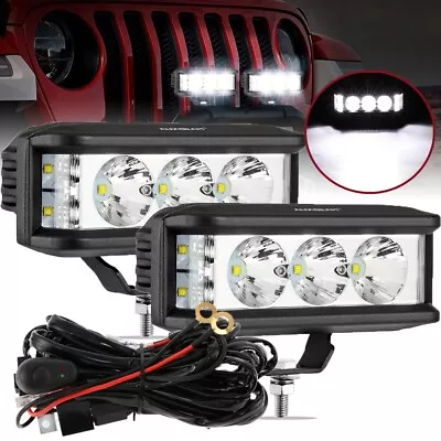 AUXBEAM 2x 5 Inch Led Driving Lights Spot Flood White Offroad Fog Lamps For 4WD • $51.49