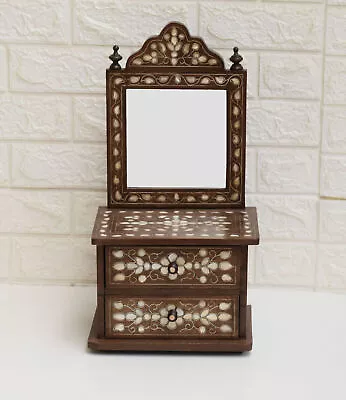 Vintage Handmade Wood Jewelry Storage Box Mini Chest Of Drawers Morocco Dresser • $328.90