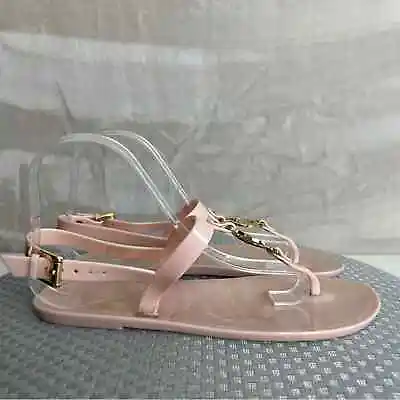Michael Kors Shoes Womens 8 Jelly Thong Flat Sandals Strappy Pink Casual Summer • $24.98
