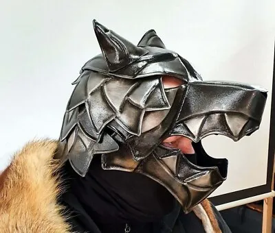 18GA Steel Medieval Great Wolf Helmet Medieval Viking Wolf Helmet Blackened Hel • $159