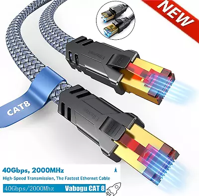 CAT8 Ethernet Cable Cord Patch Copper 24AWG SFTP Shielded RJ-45 6ft - 35FT Lot • $25.99