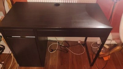 £15 • Buy IKEA MICKED Office Desk, Black, 105x50 Cm, Good Condition