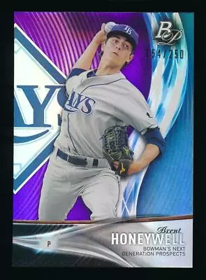 2016 Bowman Platinum BRENT HONEYWELL Next Generation Purple /250 *Rays* NRMT-MT+ • $2.99