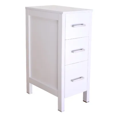 48  White Bathroom Vanity 2 Small Side Cabinet & Ceramic Vessel Sink Top Modern • $169.99