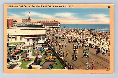 Asbury Park NJ-New Jersey Miniature Golf Course Beach Boardwalk Vintage Postcard • $7.99