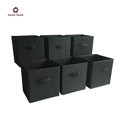 Foldable Storage Boxes With Lid Collapsible Home Clothes Organizer Fabric Cube • £14.95