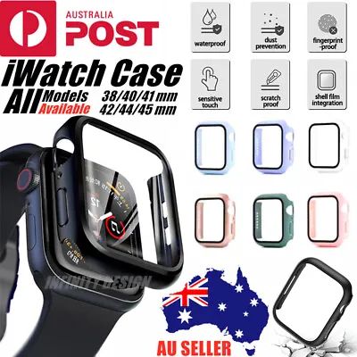 $5.35 • Buy For Apple Watch IWatch Series SE 7 6 5 4 3 2 Case Glass Full Cover 41 45 40 44mm