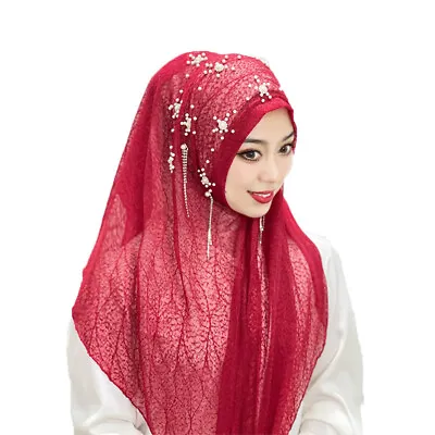 One Piece Amira Diamonds Hijab Muslim Women Headscarf Wrap Turban Instant Scarf • $10.40