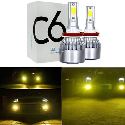 $14.58 • Buy 2x H11 H8 H9 3000K Golden Yellow High Power COB LED Fog Lights Driving Bulb DRL