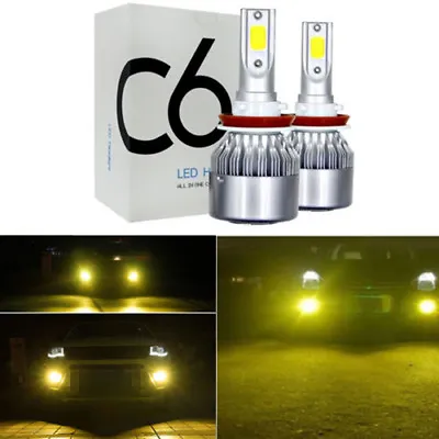 2x H11 H8 H9 3000K Golden Yellow High Power COB LED Fog Lights Driving Bulb DRL • $12.68