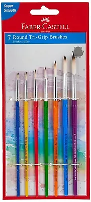 Faber-Castell Tri-Grip Brush - Round Pack Of 7 (Assorted) • $18.86