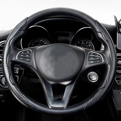 2x Anti-slip Car Steering Wheel Booster Cover Carbon Fiber Universal Accessories • $9.49