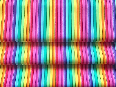 Rainbow Stripe Fabric  100% Cotton Material   ** PRIDE ** Multi Coloured • £0.99