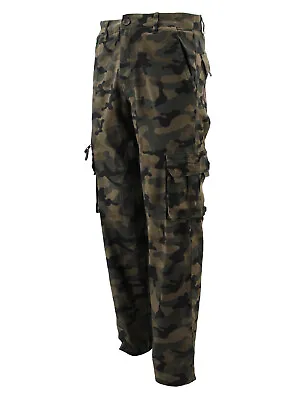 Men's Classic Camouflage Army Camo Multi Pocket Trousers Casual Cargo Pants • $36.74