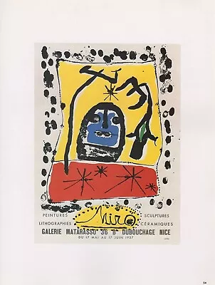 1989 Vintage MIRO MATARASSO Gallery MOURLOT Mini Poster Color Art Lithograph • $5