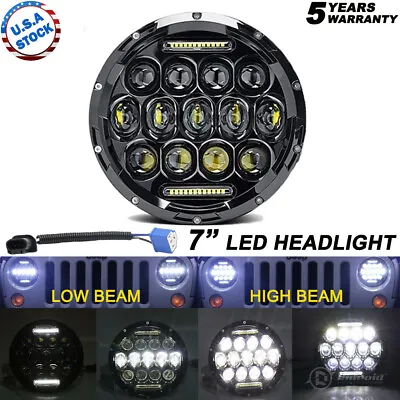 7'' Inch 105W Round LED Headlight Hi-Lo Beam Bulb For Jeep Wrangler JK TJ LJ CJ • $29.92