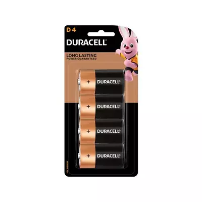 Duracell Size D Alkaline Battery Coppertop Duralock Flashlight Batteries 4 Pack • $18.99