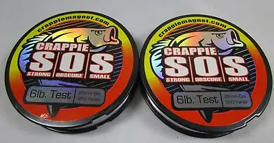 2 Crappie SOS 6lb Test 350 Yds Clear Strong Obscure Small .25mm Dia PAPERMOUTHS! • $11.99