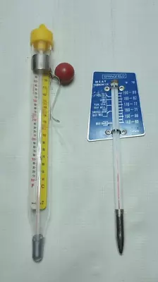 Vtg Acu-Rite Candy Deep Frying Jelly Thermometer Glass ++ Springfield Meat Therm • $17.73
