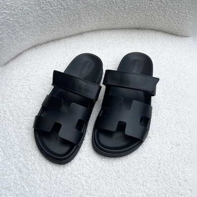 $1860 • Buy NEW HERMES Chypre Black (Noir) Sandals 35 With Receipt RARE