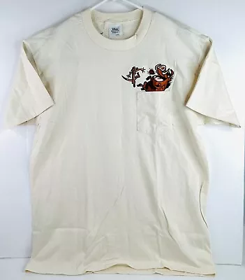 Vintage Disney Promo Lion King Timon Pumbaa Embroidered Pocket T-Shirt XL 90s • $39.95