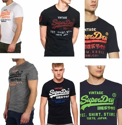£12.95 • Buy SUPERDRY Mens T-Shirt Casual Crew Neck Vintage Logo Printed Top Tee Size XS-3XL