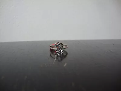 Vintage Intricate Work 2 Separate Rings Forming 1 Love Knot Ring Silver 925 Sz 7 • $16.99