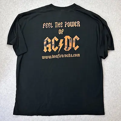Vintage AC/DC T Shirt Size XL Bonfire Album Rock Band Music ACDC Black Faded • £28.94
