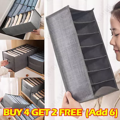 7/9 Grids Jeans Pants Clothes Storage Box Drawer Organizer Divider-Wardrobe  S/L • £4.89