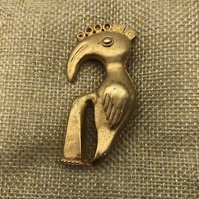 Vintage Museum Replica Tumbaga Bird Brooch Pin  • $18.99