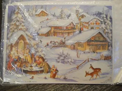 Vintage Stuttgart Rohr Christmas Advent Calendar Germany  11.75 X 8.5  -village • $9.99