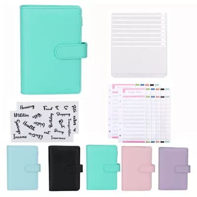 $11.80 • Buy PU Leather Notebook A6 Ring Binder Budget Planner Organizer Cover Pockets Labels